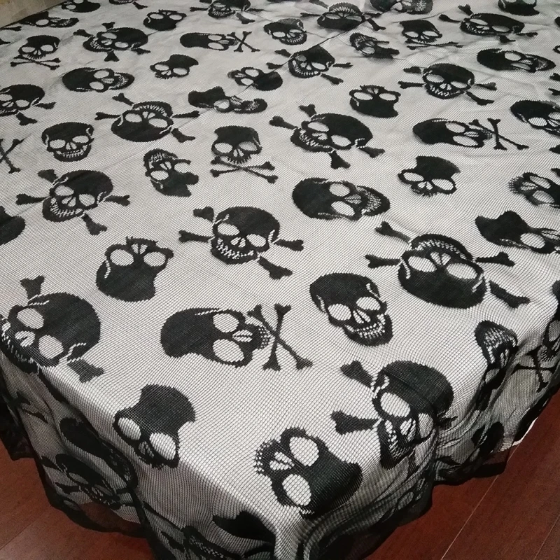 

Halloween Skull Pattern Horror Tablecloth Round Square Lace Tablecloth Halloween Party Table Decoration