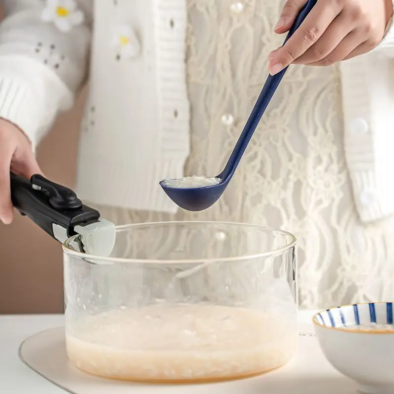 Силиконовая искусственная антипригарная изогнутая ручка небьющаяся большая