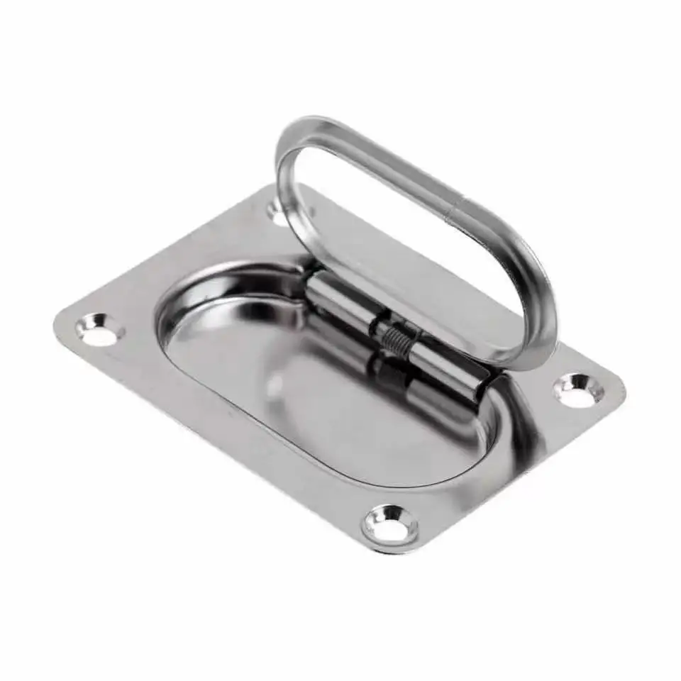 Boat Recessed Hatch Spring Loaded Pull Handle Marine Locker Flush Lifting Ring Stainless Steel Deck Part |