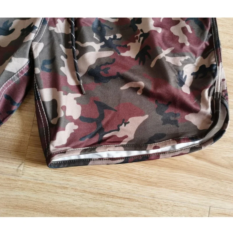 

Camouflage Shorts Casual Male Military Cargo Shorts Knee Length Mens Short Pants Lace Up Fitness Beach Sportswear Jogger Shorts