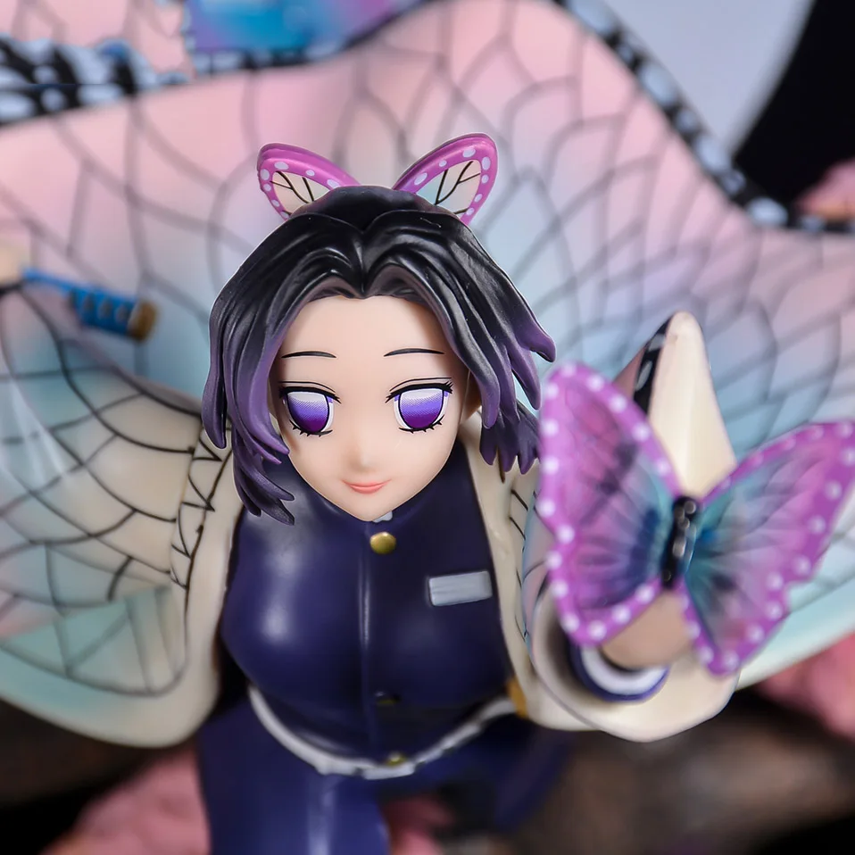 

31cm Anime Demon Slayer Figure Kimetsu no Yaiba GK Kochou Shinobu PVC Action Figure Toys Flying Kochou Shinobu statue Kid Gift