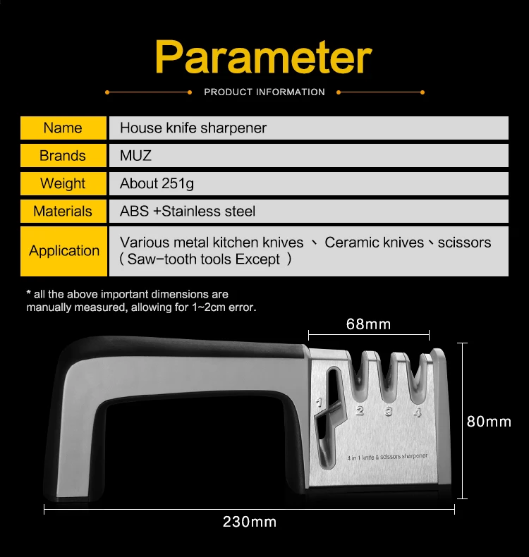 Профессиональная точилка для ножей 4 в 1 фазный точильный камень шлифовальный
