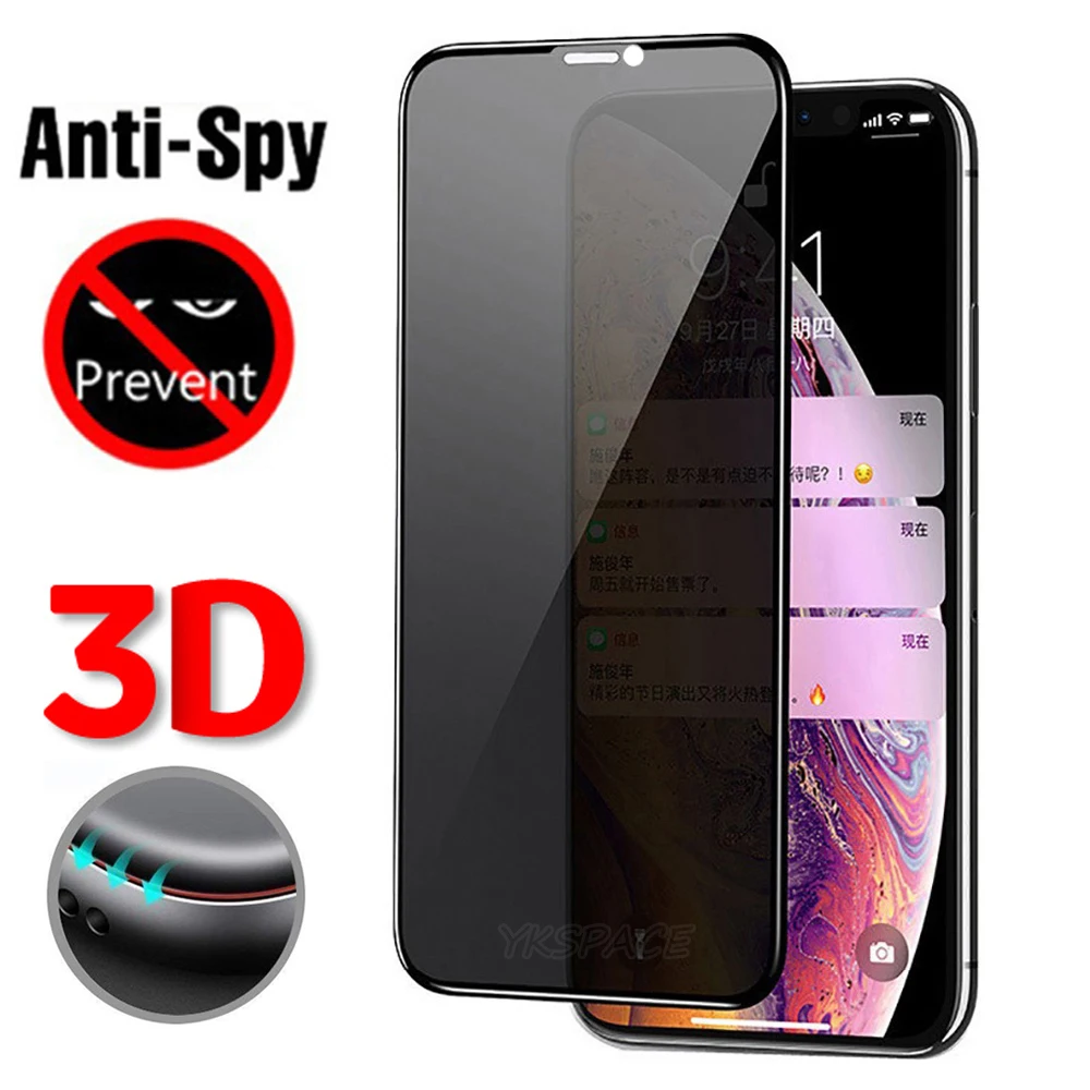 Защитное стекло для iPhone X XR XS 11 12 13 mini Pro Max 7 8 Plus SE 2020 закаленное с полным 3D покрытием