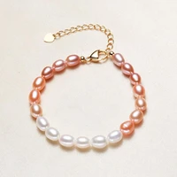 freshwater rice pearl gradient bracelet girls leisure fashion hand accessories wholesale