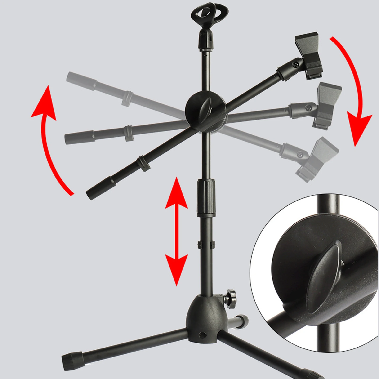 Двойной Штатив для микрофона с 2 зажимами регулируемая подставка стрела