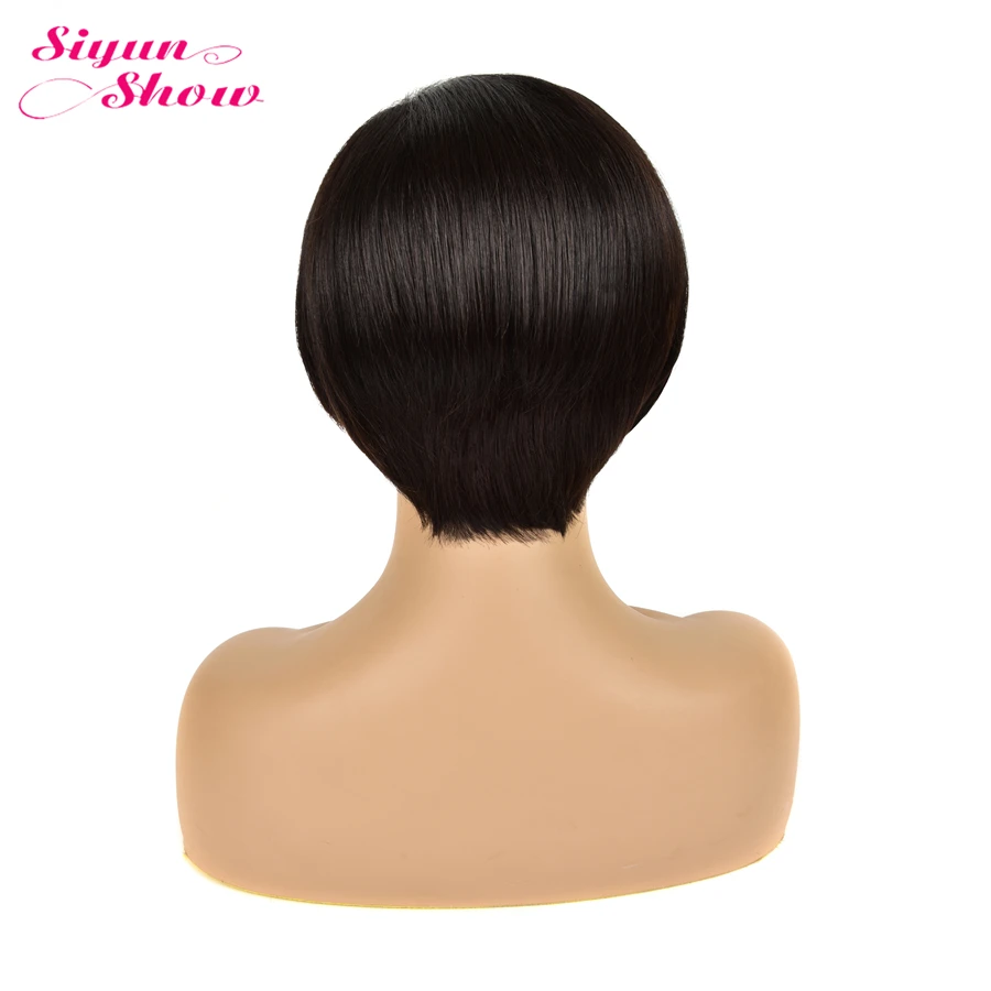 Siyun Show Pixie Cut парик с коротким кружевным фронтом человеческие волосы парики