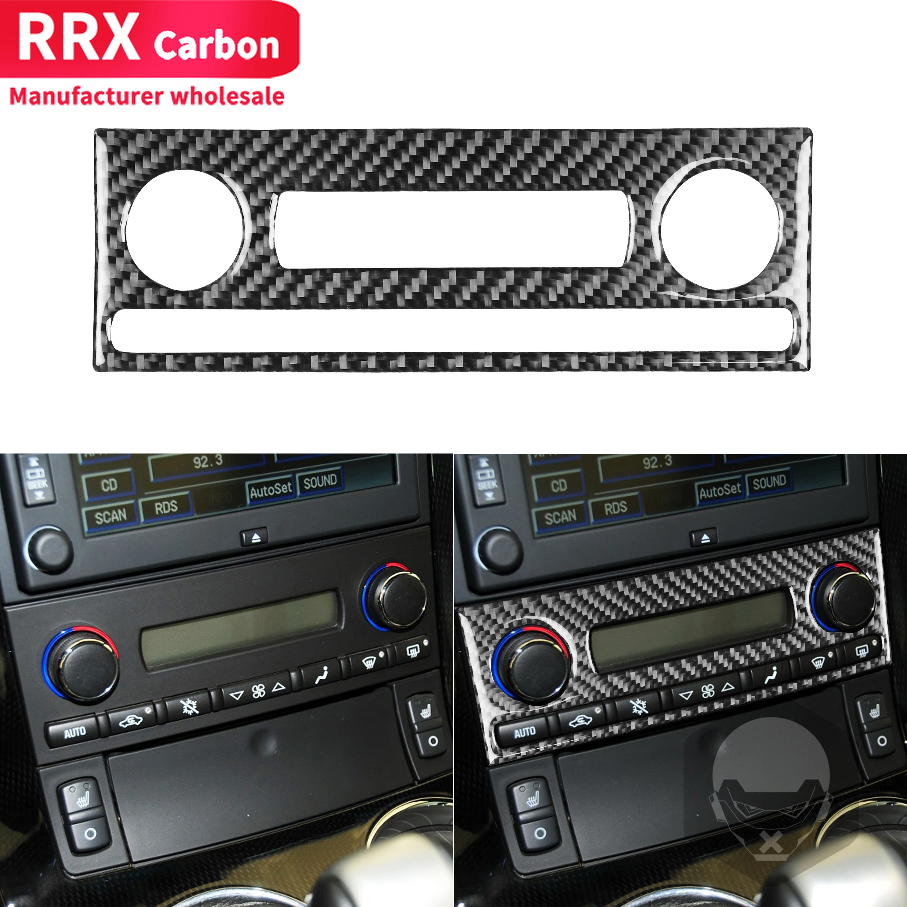 

RRX Carbon Fiber AC Console Panel Interior Trim Air Conditioning Console Panel Decorating For Chevrolet Corvette C6 2005-2013