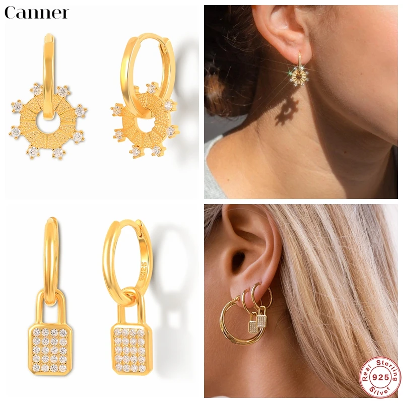 

Женские серьги CANNER из серебра 925 пробы с замком от солнца