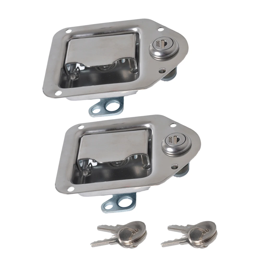 

2pcs Marine Grade Stainless Steel RV Toolbox Latch Tear Drop Style 11 x8.3cm Lockable with 2pcs Key