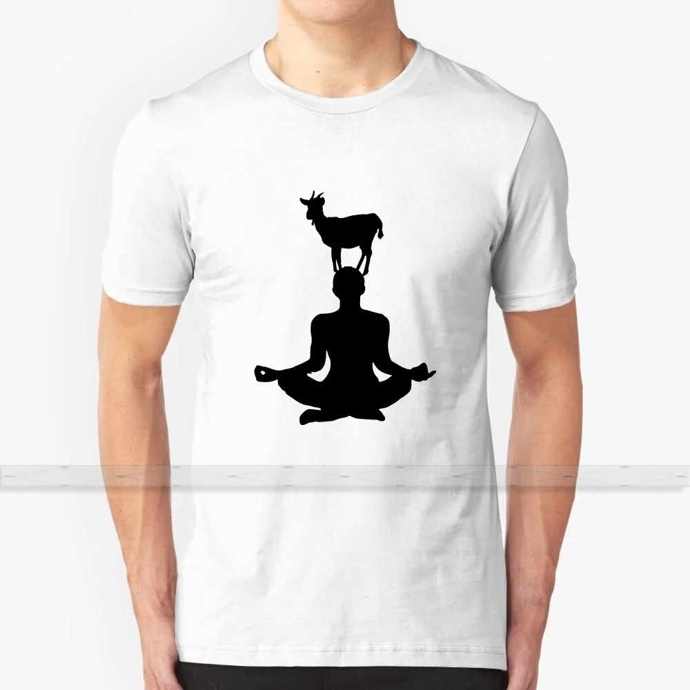 Милая футболка для йоги с изображением козы мужские женские летние футболки из