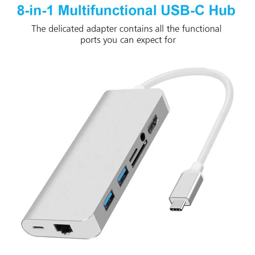 Концентратор USB Type C с RJ45 Gigabit Ethernet HDMI 4k к адаптер Combo 3 0 SD TF кардридер PD для MacBook Pro