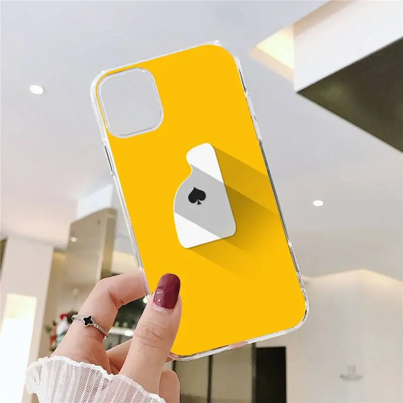 

Monochrome simple poker Phone Case Transparent for iPhone 6 7 8 11 12 s mini pro X XS XR MAX Plus SE cover funda