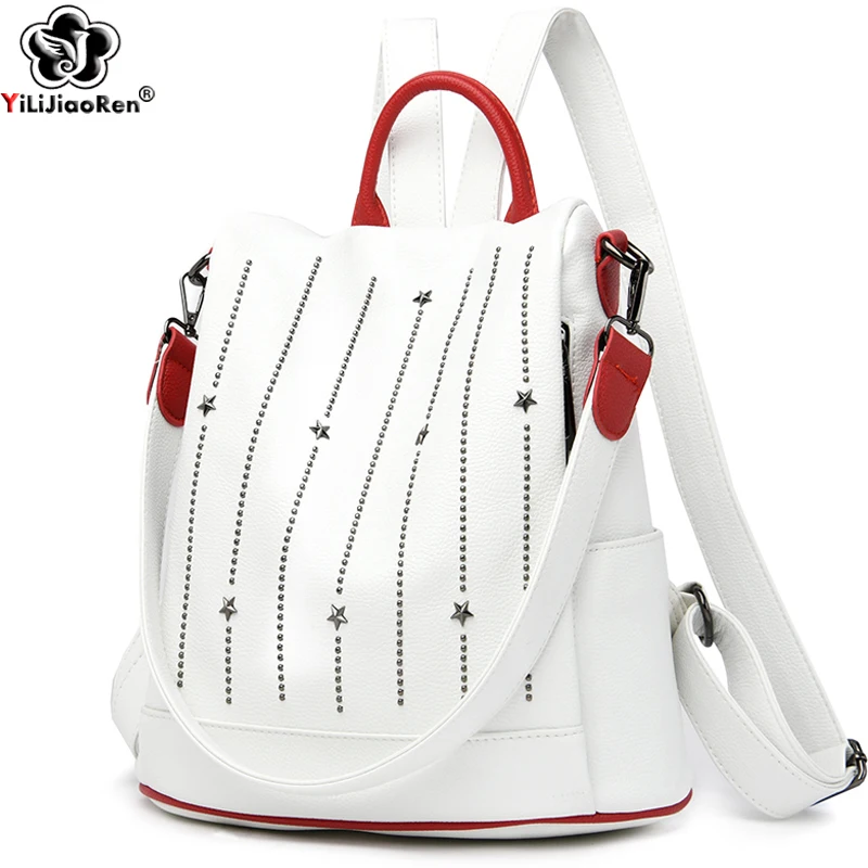 Рюкзак женский из мягкой кожи с защитой от кражи |