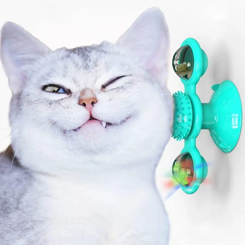 

Pet Toys For Cats Interactive Puzzle Training Turntable Windmill Ball Whirling Toys For Cat Kitten Play Game Cat Supplies