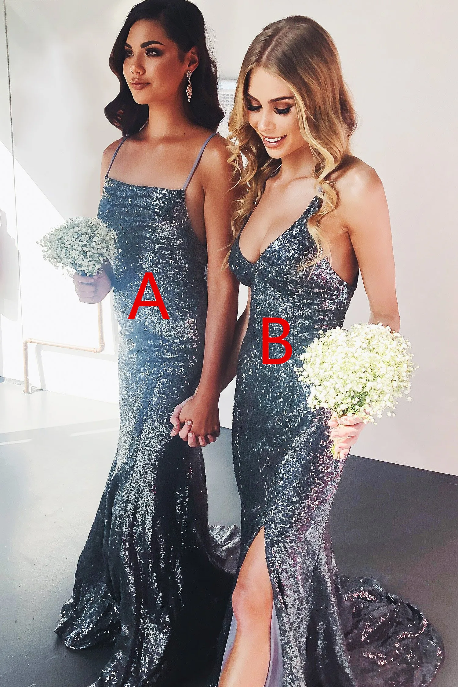 Vestido Gris/блестящее платье подружки невесты с блестками, сексуальное платье на бретельках для гостей, свадебное платье, элегантное платье русалки, платья подружки невесты