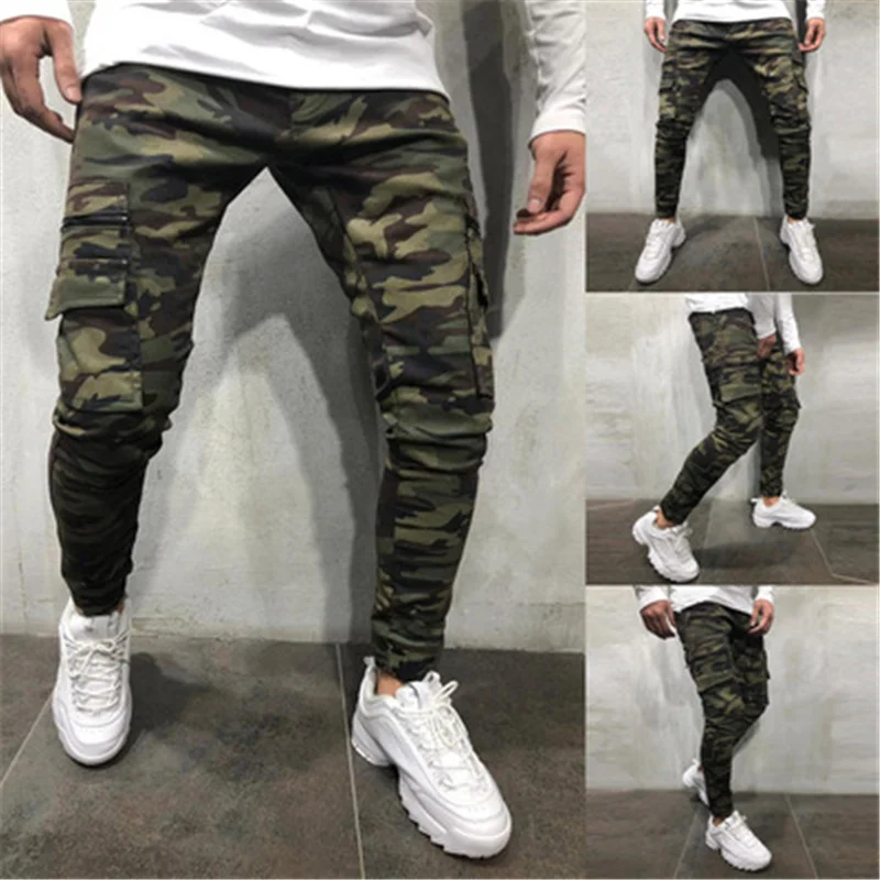 

Men's Clothing Jeans Pants Camouflage Vintage Skinny Cargo Jeans for Men Denim Trousers Hip Hop Streetwear Pencil Pant