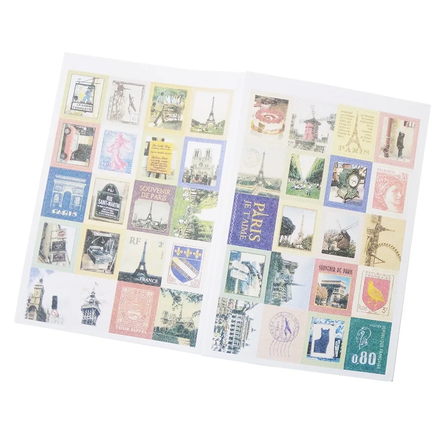 

4 pcs/lot British Memory Cartoon Four Fold Stamp Sticker Notebook Stickers Custom Stickers Stationery