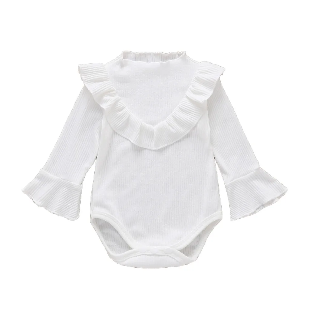 Комбинезон детский осенний однотонный с длинным рукавом и оборками # p4 | Мать