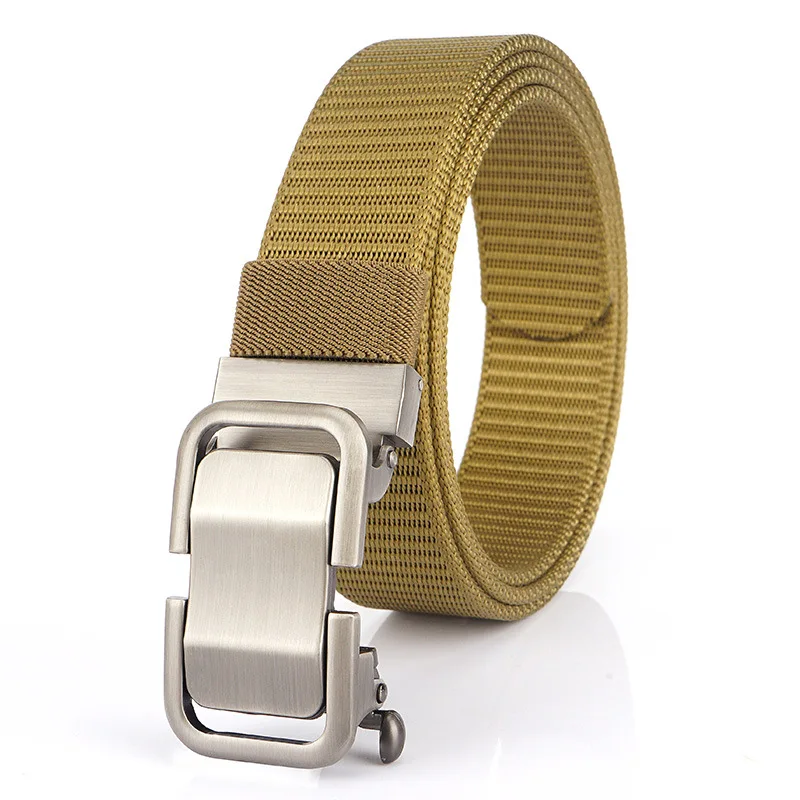 FRALU new Casual Belt Mens Fashion Automatic Buckle Canvas Belt High Quality Youth Student Trendy Wild Nylon Belt