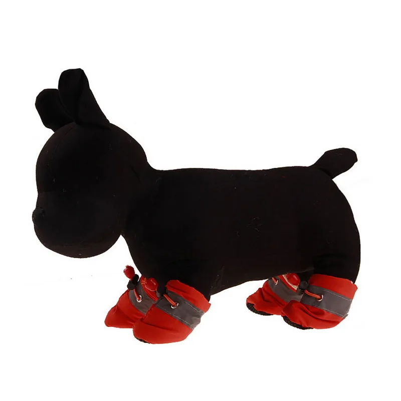 4 шт. Обувь для собак осенне-зимняя плюшевая бархатная 7 размеров обувь маленьких