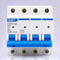 chint nxb 63 4p ac 230400v power protector c6 10 16 20 25 32 40 50 63a cut out dz47 c style new arrival kunlun air switch