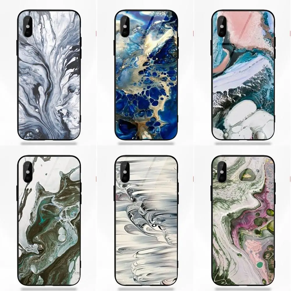 Топ искаженная монохроматическая мраморная поверхность для Apple IPhone X XS Max XR 5 5C 5S SE 6