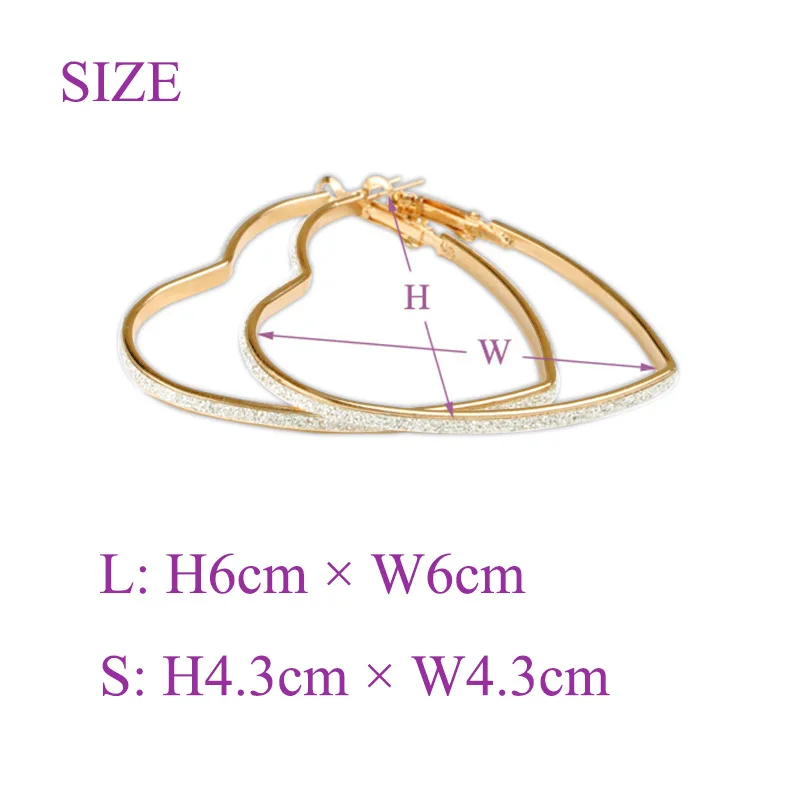 

Gold Silver color Shining Big hoop Earring for women Small hoop heart shape fashion women accessories 2020 New