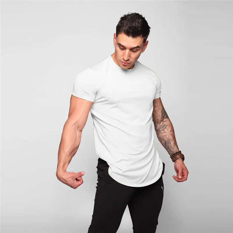 

2021 New Men T-shirt quick-dry Short Sleeves Running T-shirt Male fitness training Sports T-shirt Summer Brand Clothing