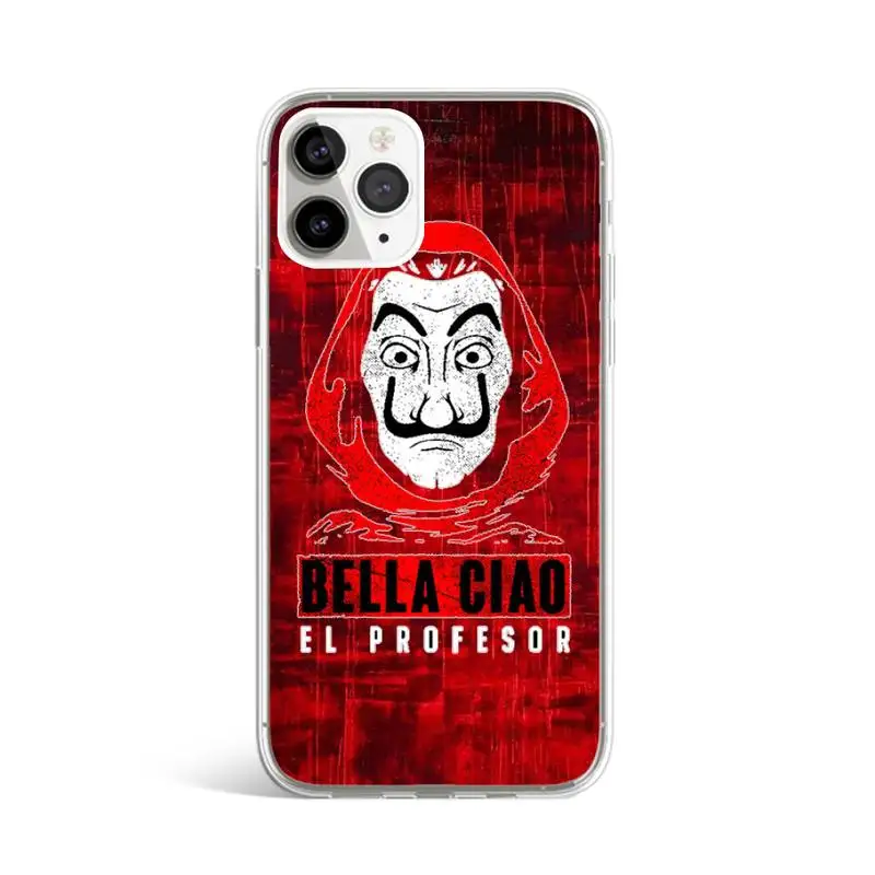 

TV Money Heist House Paper Phone Case Transparent for iPhone 11 12 mini pro XS MAX 8 7 6 6S Plus X 5S SE 2020 XR
