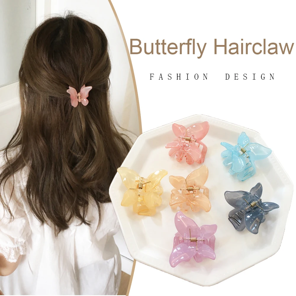 Корейские Когти для волос милые стереоскопические полимерные бабочки цветной