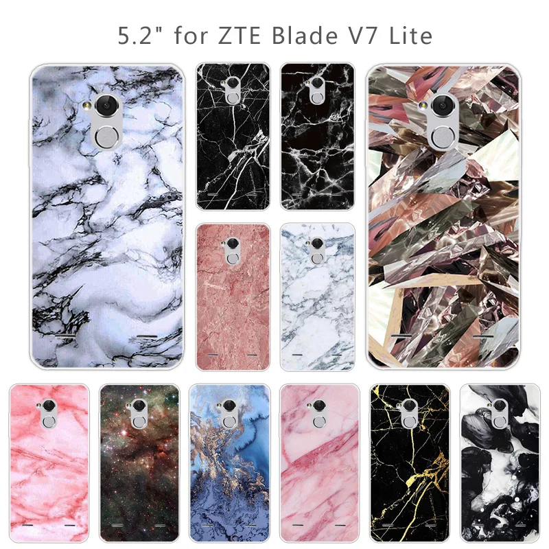 Прозрачные 5-дюймовые чехлы для телефонов ZTE Blade V7 Lite оболочка мягкий тонкий из ТПУ