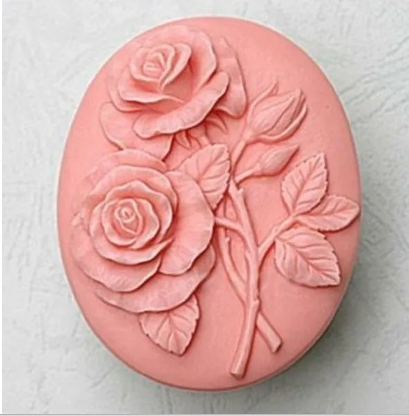 

flower two rose Craft Art Silicone Soap mold Craft Molds DIY Handmade soap molds