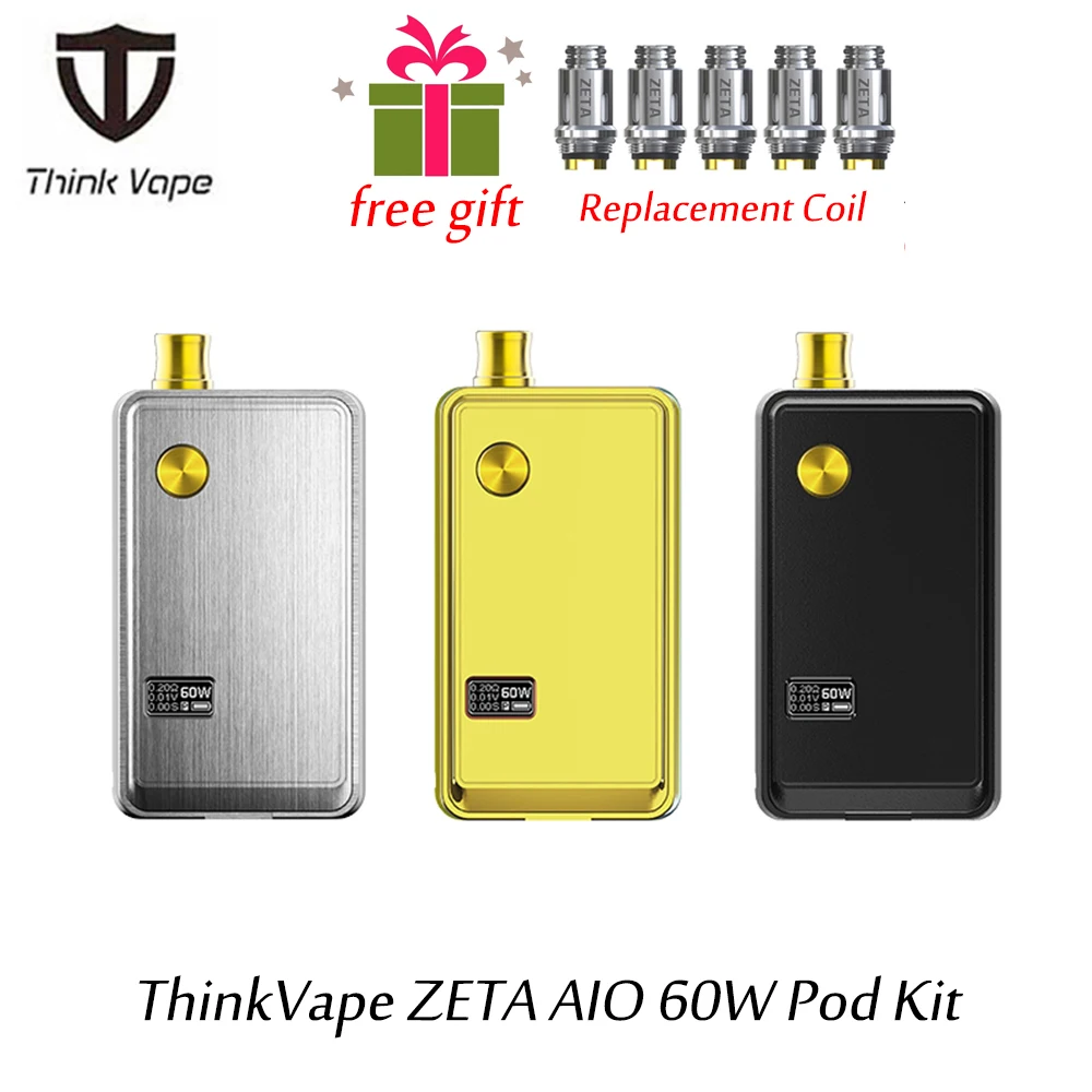 Новейший комплект ThinkVape ZETA AIO 60 Вт Pod питание от одного аккумулятора 18650 для бака 3