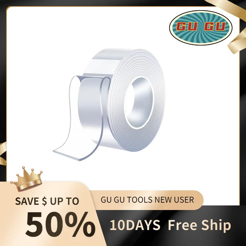 

Transparent Double Sided Nano Tape Monster Tape Waterproof Wall Stickers Reusable Heat Resistant Bathroom Home Decoration Tapes
