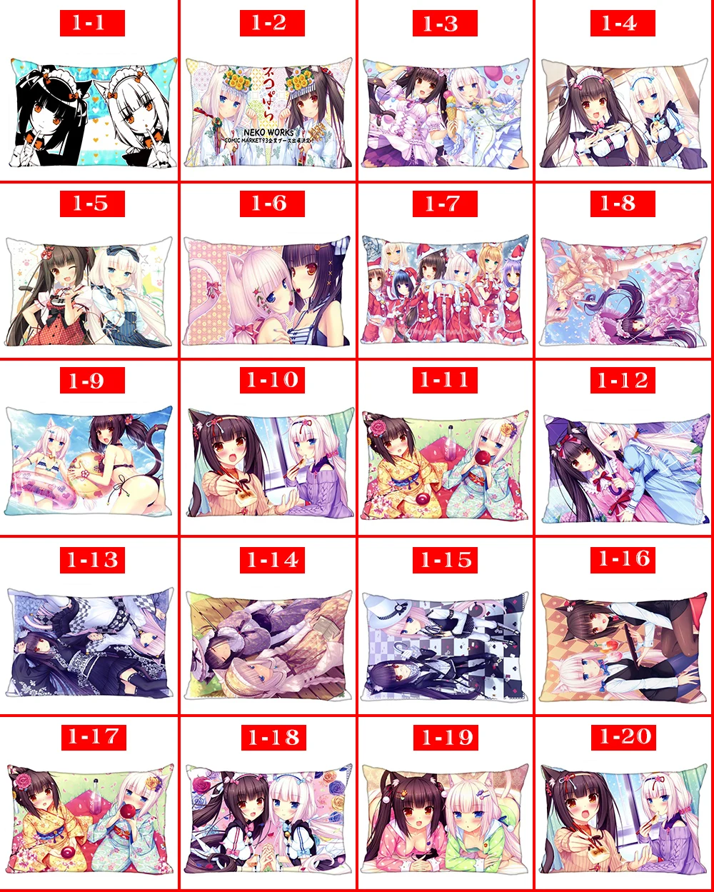 Шунцянь на заказ NEKOPARA декоративная наволочка 45x35 см(одна сторона) прямоугольная Наволочка на молнии с принтом Новогодняя наволочка
