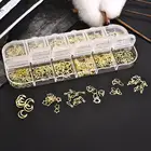 Сердце Звезда Луна Смешанная форма DIY заполнение золотые материалы наполнитель УФ-отверждаемая эпоксидная смола Изготовление ювелирных изделий украшения для ногтей