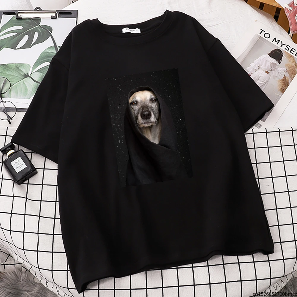 

Dog Godfather Cartoons Printing T-Shirt Slim Fashion Comfortable Oversize Women Streetwear