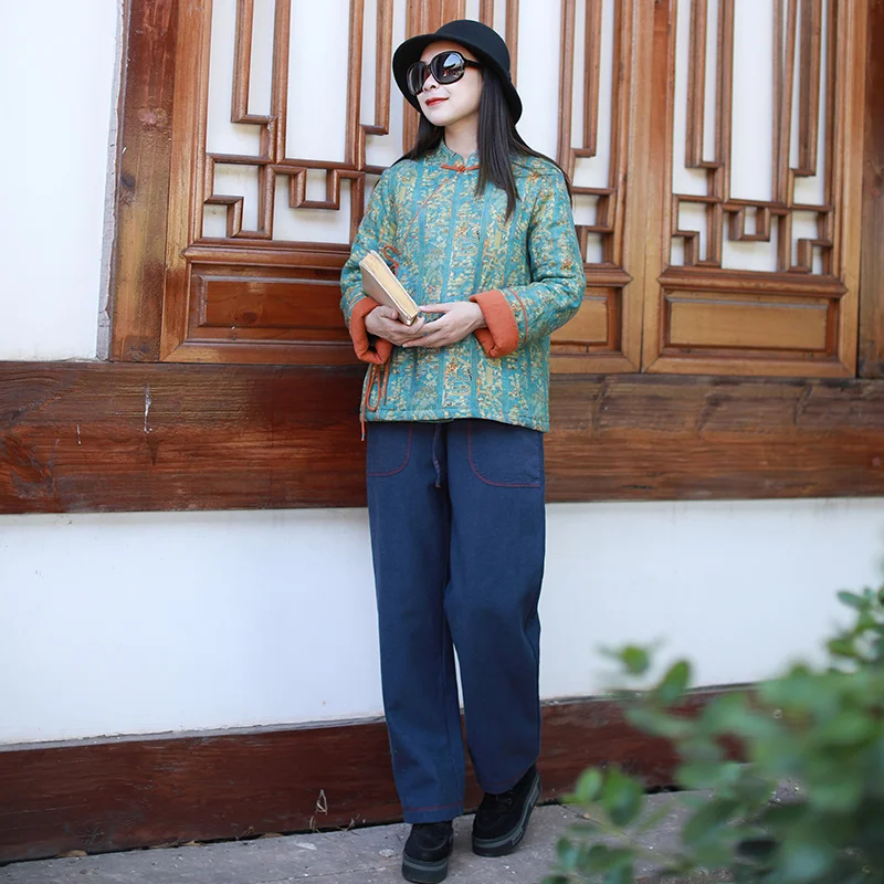 Новинка 2019 осенне зимние короткие стеганые пальто LZJN в китайском стиле плотная