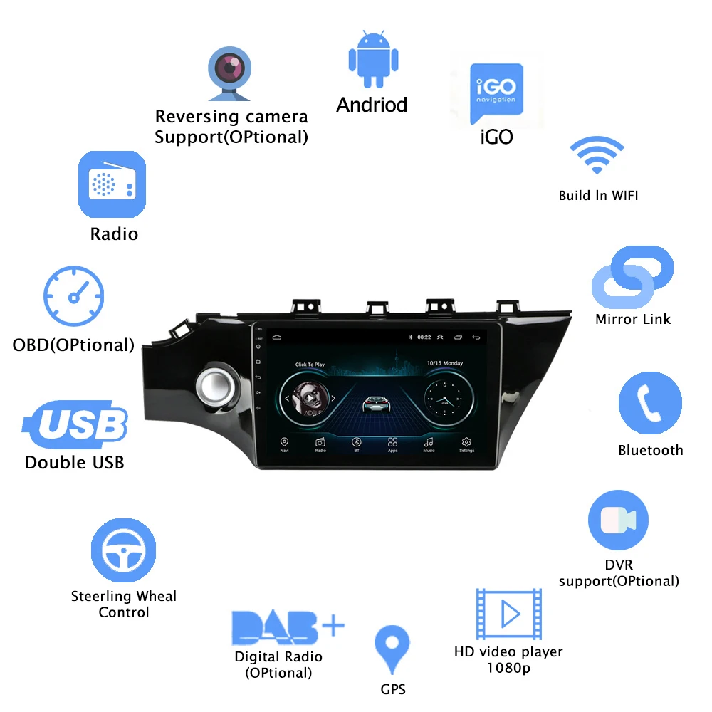 Srnubi Android 10 автомобильное радио для KIA RIO 4 RIO4 2017 2018 2019 мультимедийный видеоплеер 2 Din