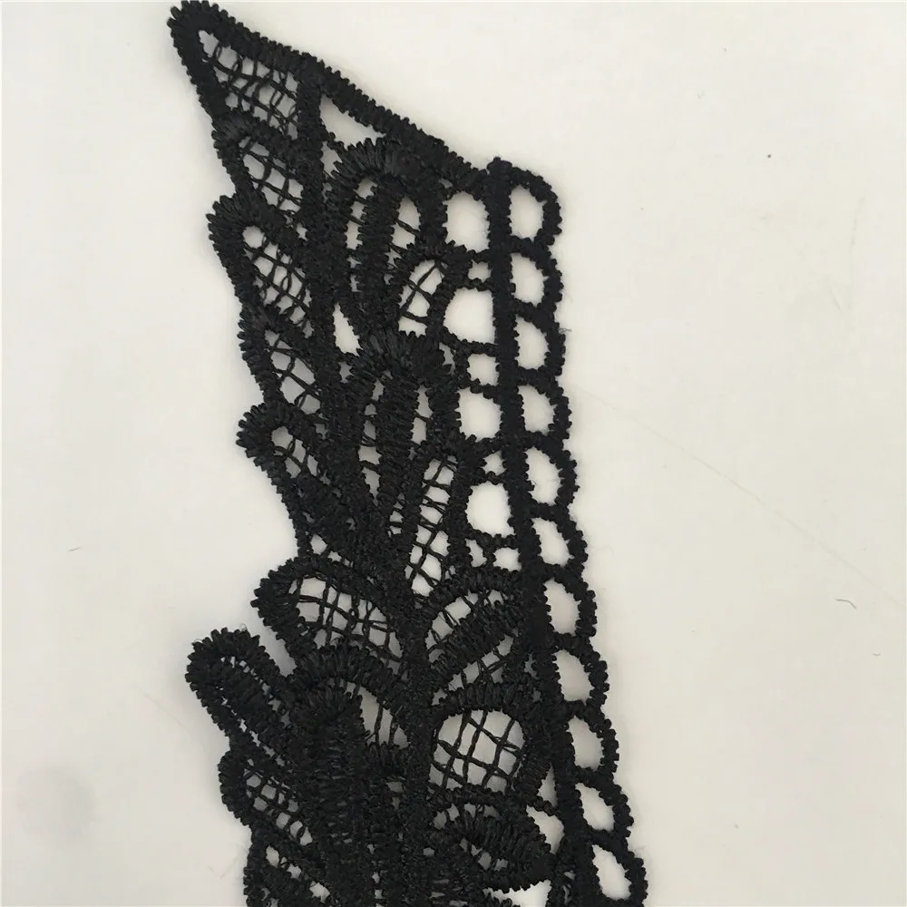 Черный вышитый кружевной воротник декольте Венецианская Аппликация Вышивка