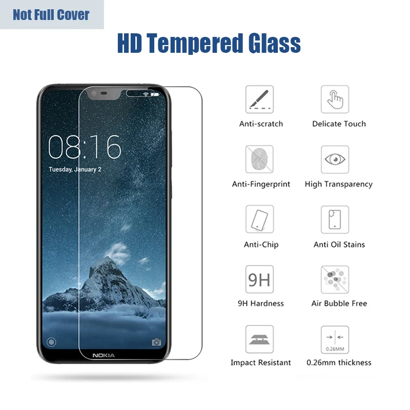 Защитное стекло для Nokia 1 3/2 3/5 3/8 3 5G C2 Tennen HD Защита экрана Lumia 635 640 950 C1 Tava C5 Endi 9H |
