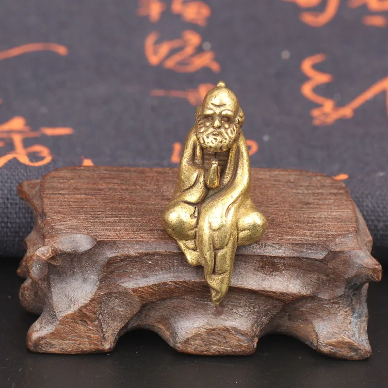 Миниатюрные фигурки винтажная медная подвеска бодхадхарма статуя Будды zen