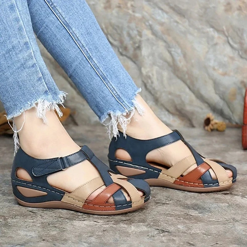 

New Fashion Women Sandals Water Round Female Flat Sandals Women Slippers Casual Comfortable Summer Ladies Shoes Women
