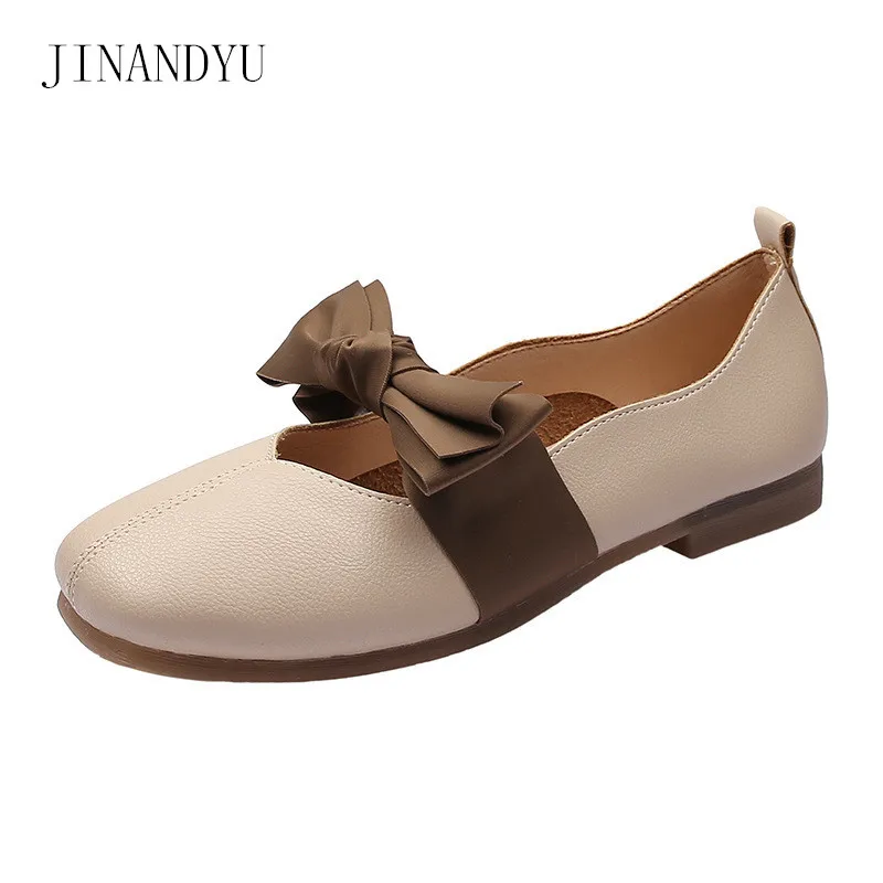 New Spring Autumn Fashion Women Flat Shoes Round Toe Oxford Shoes Woman Soft Leather Woman Flats Casual Women's Shoes Loafers