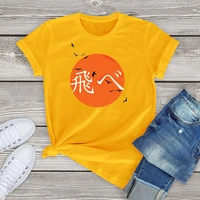 fashion women graphic tee anime lover haikyuu anime gift 100 cotton summer unisex novelty tops fashion oversized female t shirt