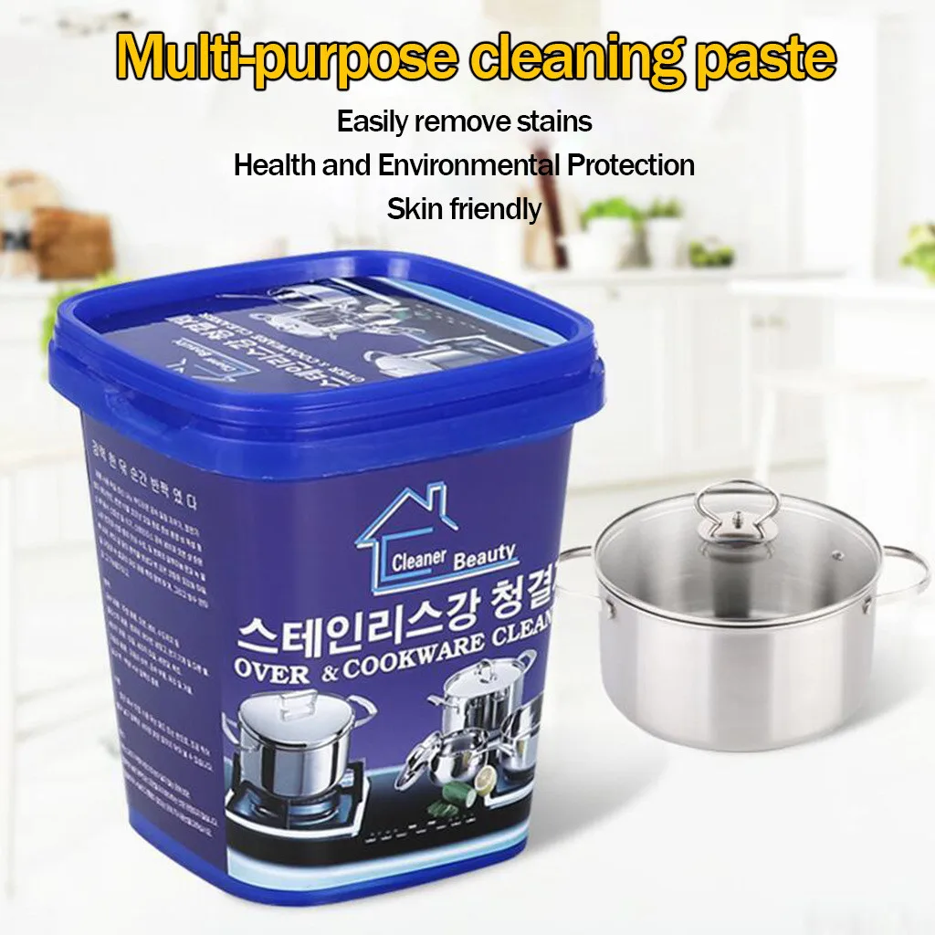 

Powerful Stainless Steel Cookware Cleaning Paste Household Kitchen Cleaner Washing Pot Bottom Scale Strong Cream Detergent*8
