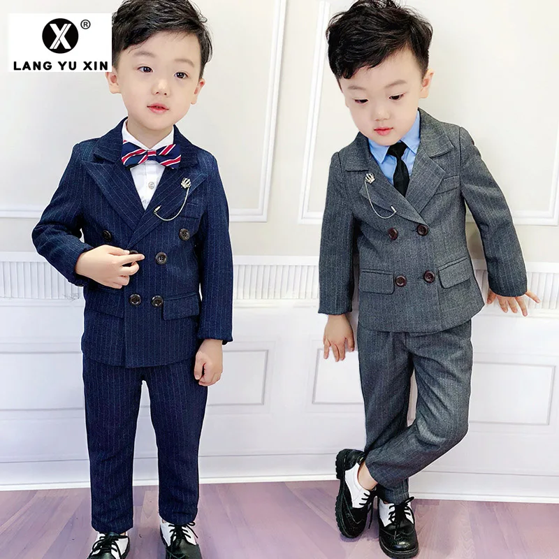 Детский костюм комплект из двух предметов для мальчиков в европейском и американском стиле Детский костюм нарядное платье для мальчиков на свадьбу