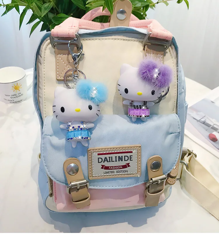 Милый брелок hello kitty для ключей женский держатель аниме Kt Cat Детский
