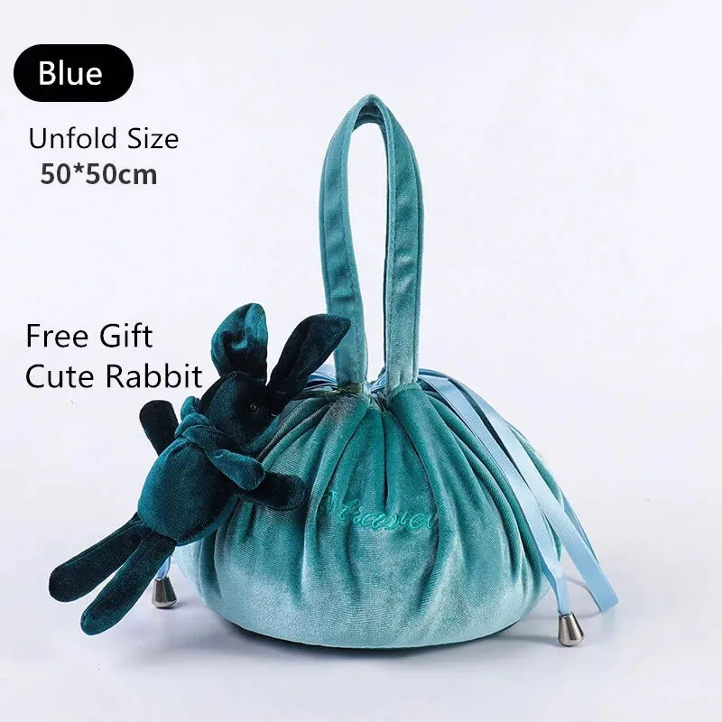 Женская сумка-Органайзер для макияжа большая фланелевая сумка на шнурке