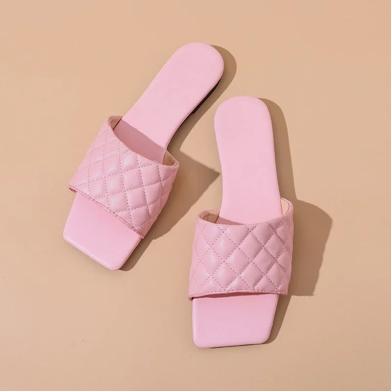 

Casual Solid Color Women's Slippers 2021 Fashion Simple Trend All-match Open-toed Flat Outdoor Women's Slippers